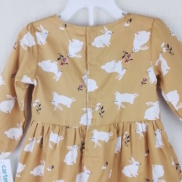 NWT Carter's‎ Baby 3-Piece Dress Set Girl's Size 18m in Yellow w/ Bunnies - Picture 8 of 15